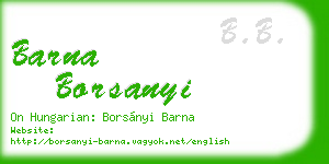 barna borsanyi business card