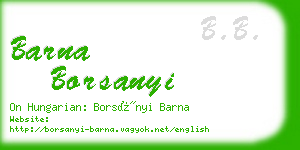 barna borsanyi business card